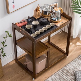110V移動茶臺傢用茶車現代功夫茶具套裝簡約燒水壺一體茶桌辦公室茶幾 茶車 茶桌 泡茶桌 茶櫃 茶水櫃 茶幾 移動 QI