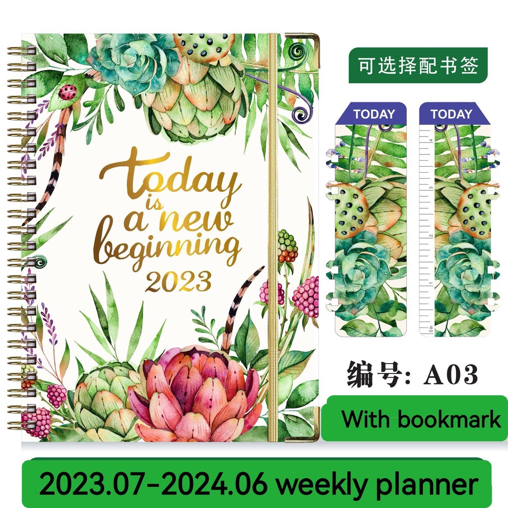Daily Calendar Planner Notebook 2023-2024 Weekly Monthly Off