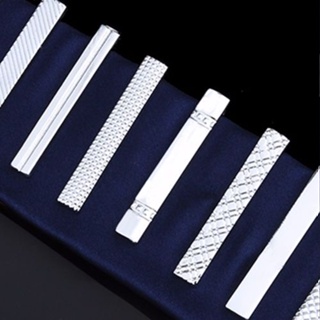 4cm Tie Clip For Men Metal Silver Tone Simple Necktie Clasp
