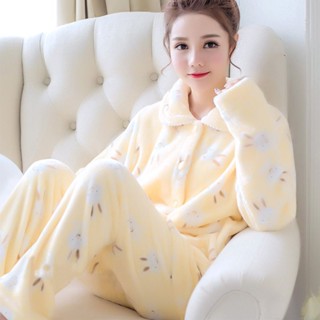 睡美人高階睡衣【限時特賣】珊瑚絨 睡衣女 秋冬季 加厚 保暖 長袖 法蘭絨 春秋冬 開衫 家居服 睡衣套裝 長褲