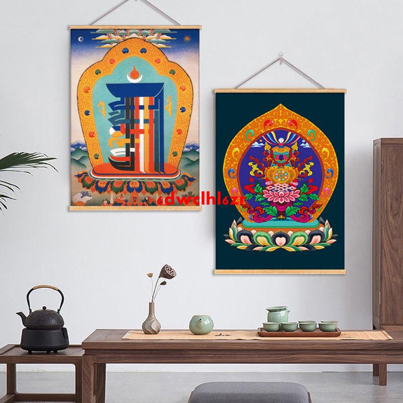特惠/藏族藝術掛畫吉祥八寶十相自在藏傳唐卡卷軸裝飾畫客廳民宿墻壁畫