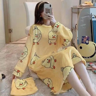 臺灣發出/睡裙/冬季/法蘭絨睡袍/睡衣/居家服/加厚衣//卡通睡裙/韓版學生睡裙/珊瑚絨睡袍/秋季睡衣女/有貨