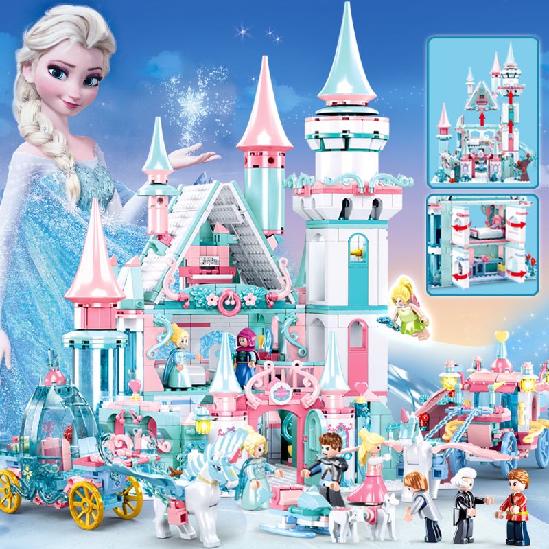 兼容樂高積木女孩子冰雪系列公主城堡別墅小顆粒益智拼裝玩具禮物
