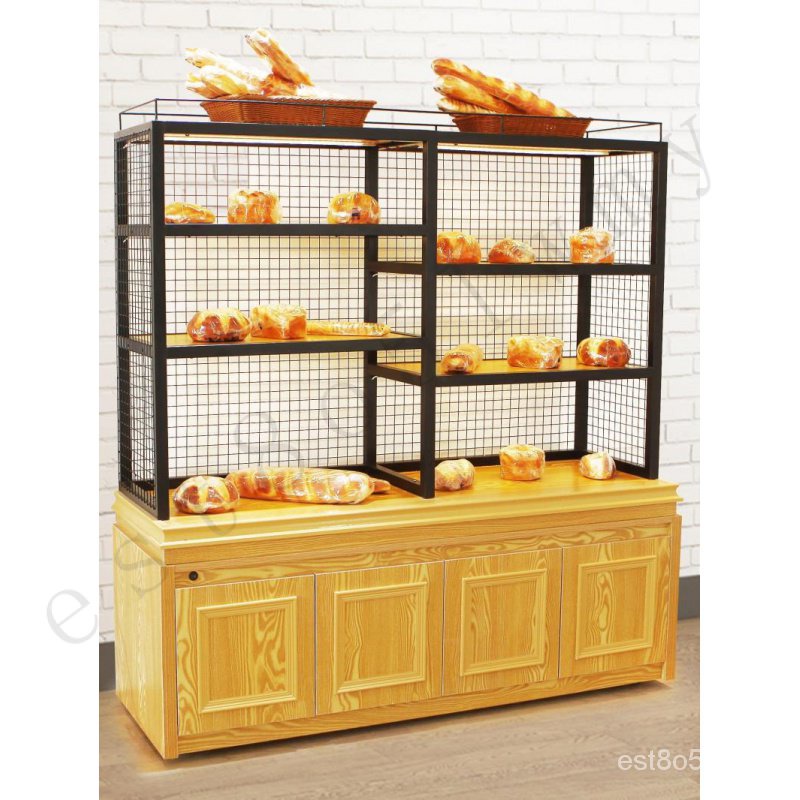 【限時優惠】麵包展示櫃 邊櫃 麵包櫃 陳列展示架 架子烘焙蛋糕櫃 貨架 中島櫃 糕點櫃 VR8B
