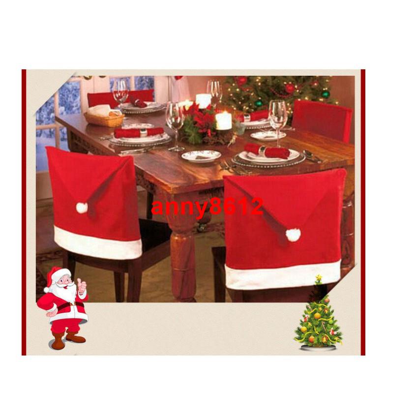 🎁聖誕節 派對 聖誕佈置 聖誕裝飾 餐桌 椅套 聖誕帽 椅子套