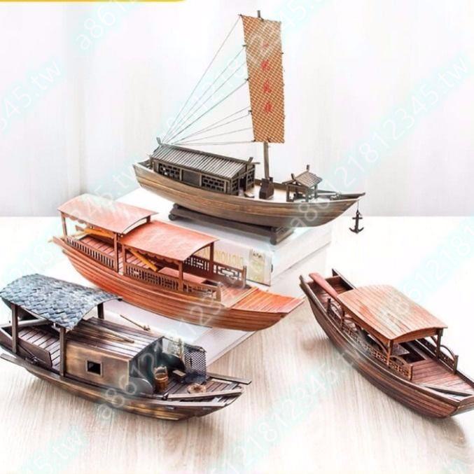 奧雅迪佳帆船小船模型手工木制模型船模漁船紹興烏篷船禮物暢銷無憂nn1