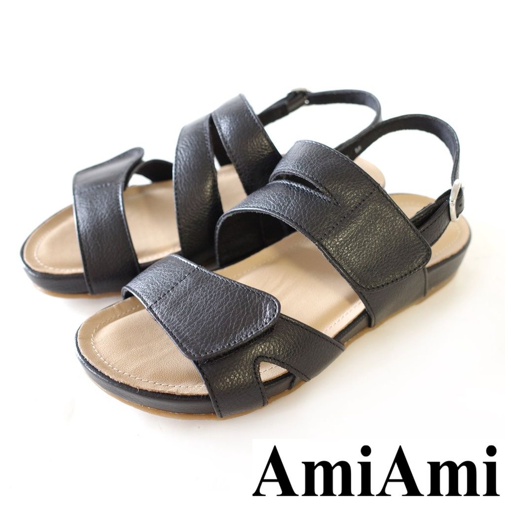 【AmiAmi】 女用3E寬帶子平底涼鞋 PO5513