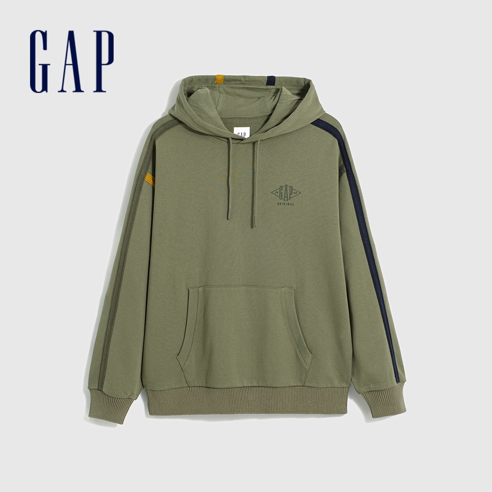 Gap 男裝 Logo純棉帽T-綠色(837443)