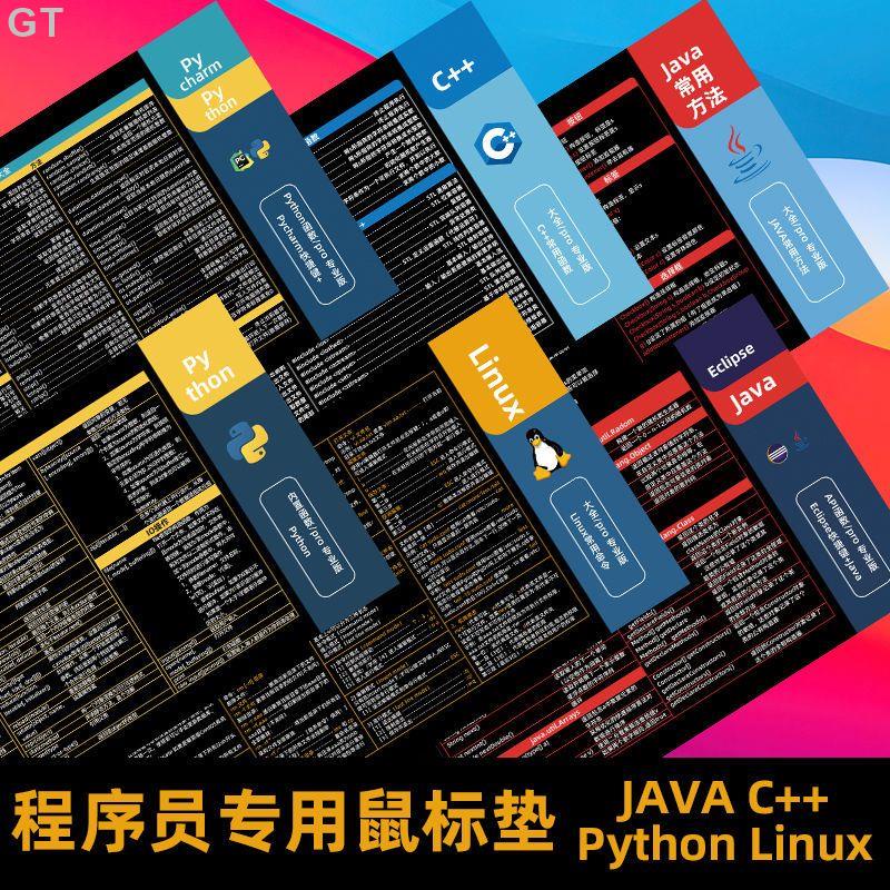 GT-【個性滑鼠墊】程式員滑鼠墊函數超大號電腦墊python常用java參考快捷鍵php方法