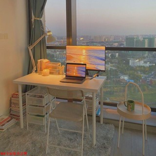 【免運】宜家電腦桌白色桌子女生臥室書桌簡約長條桌家用ins風辦公學習桌WS精品傢俱