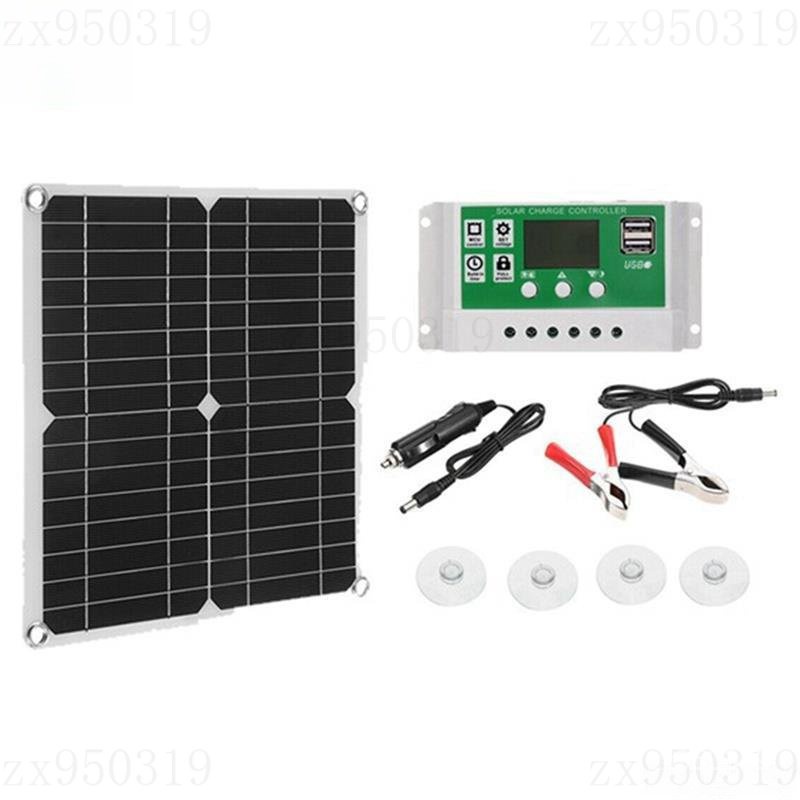 🔥限時免運 太陽能電池板充電器 ,100W 雙 USB DC 18V 柔性太陽能充電板, 汽車電池, 手機太陽能充電器