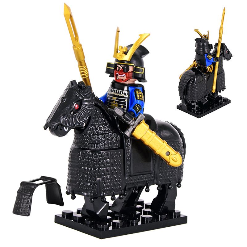 兼容樂高古代士兵戰國時代日本武士重裝甲騎兵小人仔積木拼裝玩具