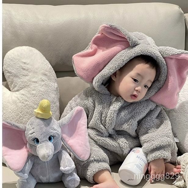 🔥免運🔥 韓版童裝 男女寶寶 冬裝加絨造型 連體衣 嬰兒連體衣 加厚連帽 保暖衣 外出服