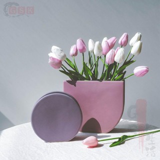 【GSK】裝飾 擺飾 北歐創意ins風陶瓷花瓶餐桌花藝客廳裝飾品玄關電視酒櫃插花擺件