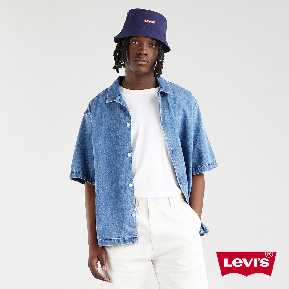 Levis 短袖牛仔襯衫 Oversize寬鬆版型 精工輕藍染石洗 男 A1921-0003 熱賣單品