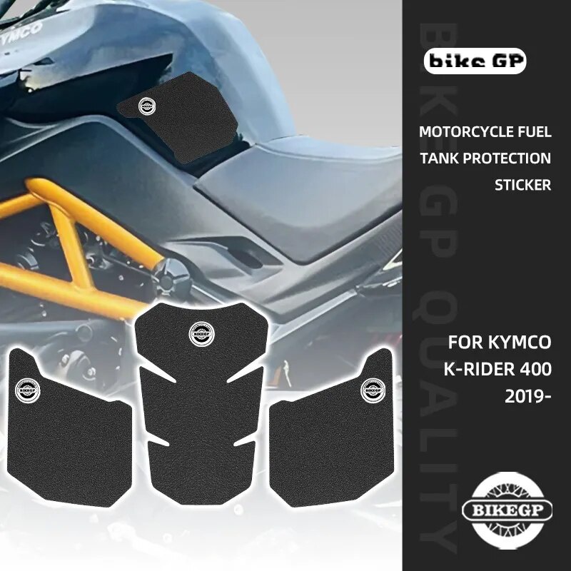 台灣熱賣光陽工業 Kymco K-RIDER 400 2019 摩托車油箱墊貼紙 - 橡膠防刮保護罩啞光紋理貼紙