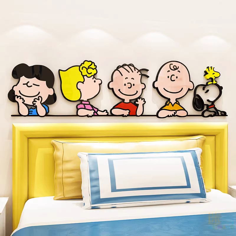 卡通史努比動漫牆貼立體壁貼3d自粘牆紙男孩女孩臥室床頭裝飾畫