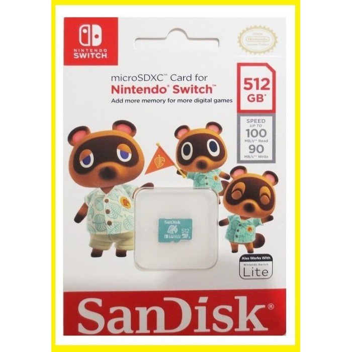 Switch NS 主機 任天堂原廠 SanDisk 512GB 512G MicroSD U3 記憶卡【台中大眾電玩】