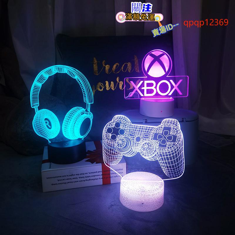 電競裝飾燈XBOX游戲3d小夜燈氛圍燈索尼PS5周邊擺件游戲機箱擺件