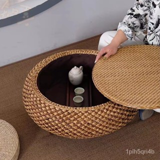 飄窗小桌子藤編日式榻榻米禪意茶幾傢用飄窗田園桌炕桌可儲物日式茶幾 榻榻米茶幾 小茶桌 日式茶桌 榻榻米桌