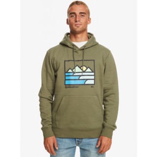 QUIKSILVER - 男款 LANDSCAPE LINES HOODIE長袖連帽上衣 軍綠EQYFT04832-72