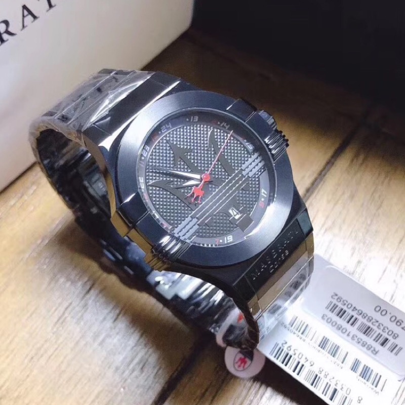 艾利二手/【星兒店】MASERAT WATCH/瑪莎拉蒂手錶-黑鋼款-R8853108003