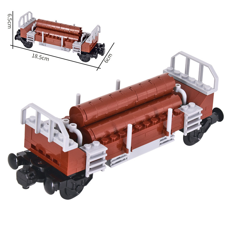 積木拼裝玩具MOC小顆粒高鐵列車軌道兼容樂高城市火車木材車廂