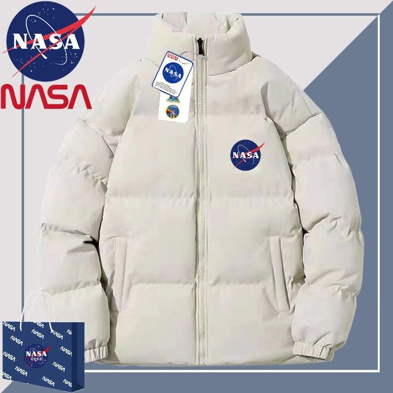 NASA聯名新款冬季羽絨服男士工裝連帽衣服短款加厚寬松外套潮 大衣外套 男生外套 防風外套 棉襖 厚外套 冬天外套 外套