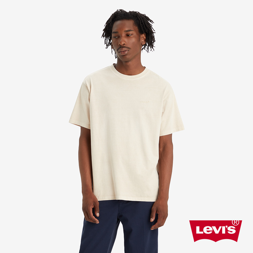 Levis 重磅寬鬆版短袖素T恤 / 精工迷你刺繡Logo / 220GSM厚棉 男款 A0637-0093 人氣新品