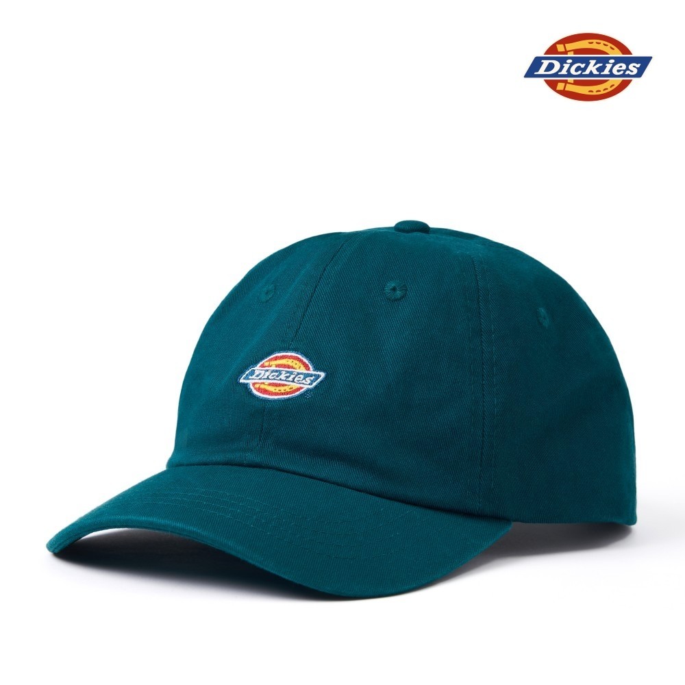 Dickies男女款池塘藍純棉經典三色刺繡Logo棒球帽|DK0A4TKVF97