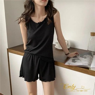 Only❤️冰絲睡衣女夏季超大碼胖mm薄款彈力無袖背心套裝家居服