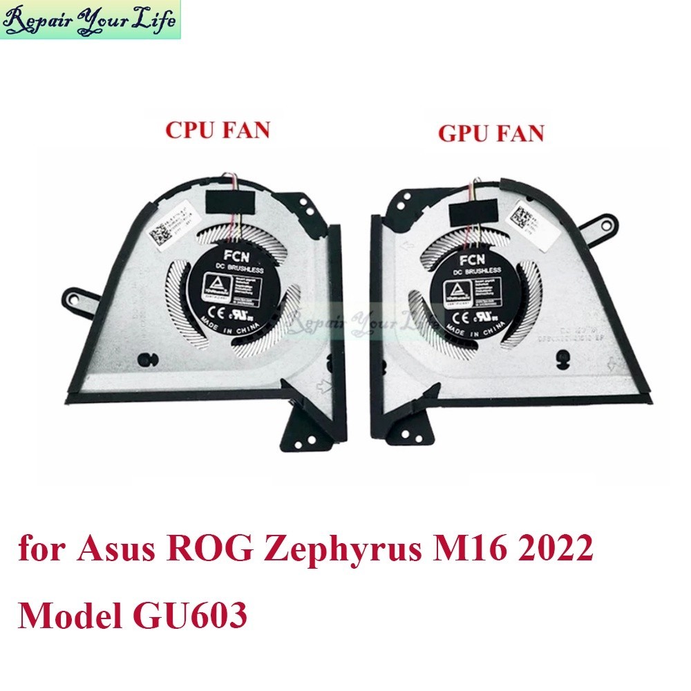 ♖Cpu GPU 冷卻風扇適用於華碩 ROG Zephyrus M16 GU603 GU603Z
