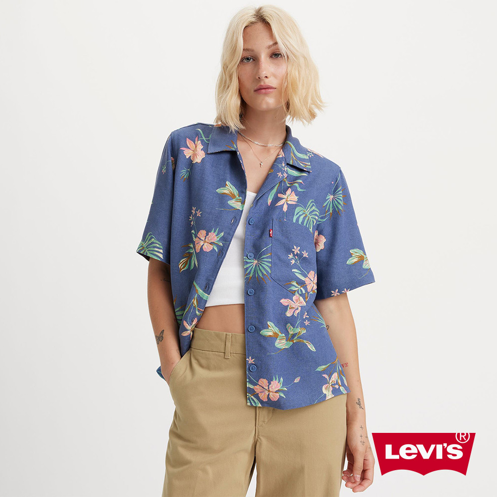Levis 夏威夷短袖襯衫 / 混亞麻舒適面料 女款 A7175-0005 人氣新品