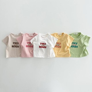 Mini baby🌷寶寶短袖T恤夏季薄款字母上衣韓版男女兒童半袖百搭打底衫潮