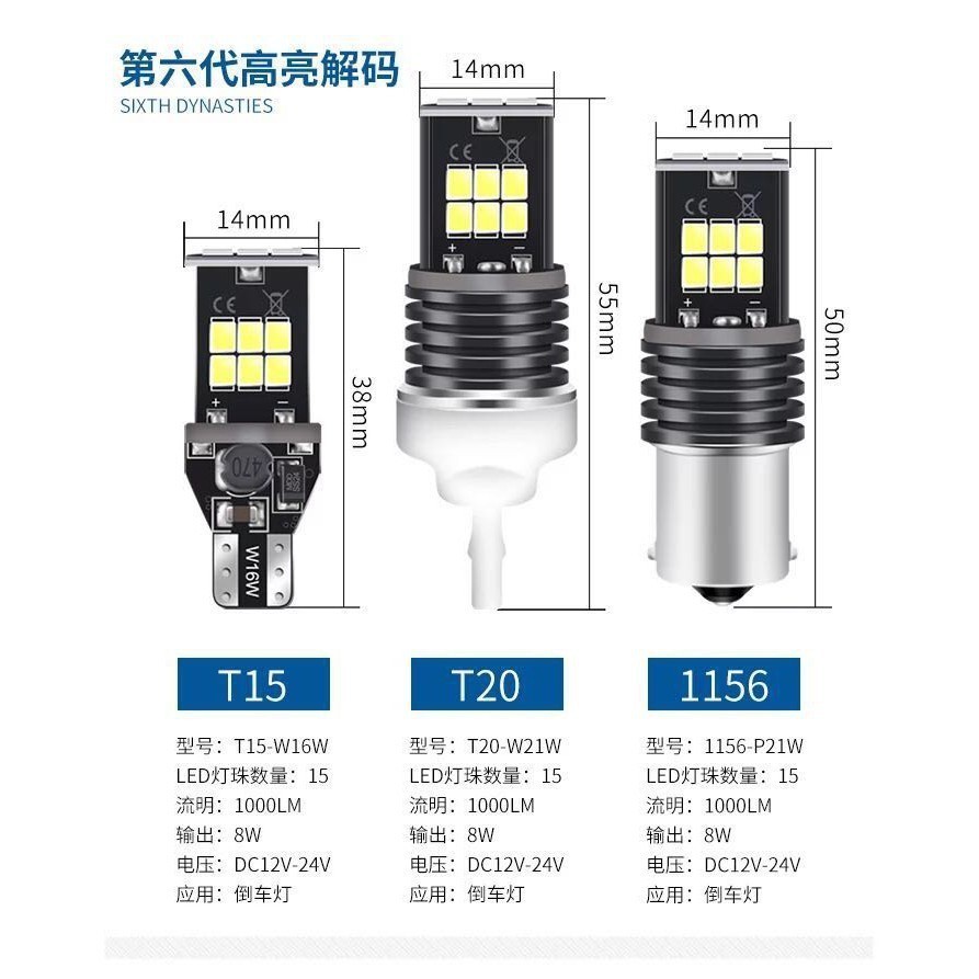 適用於92顆4014 LED 超高亮T15 T20 1156 1157鋁合金解碼穩壓賓士流氓倒車燈霧燈方向燈煞車燈