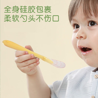 busybear 新生 嬰兒 矽膠 軟 勺子 寶寶 輔食 勺 喂水 奶果泥 勺 兒童 餐具 2支