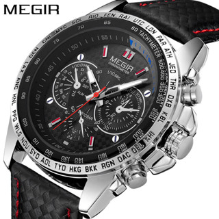 美格爾MEGIR男錶運動熱銷手錶假三眼夜光男士腕錶 男錶 男士手錶