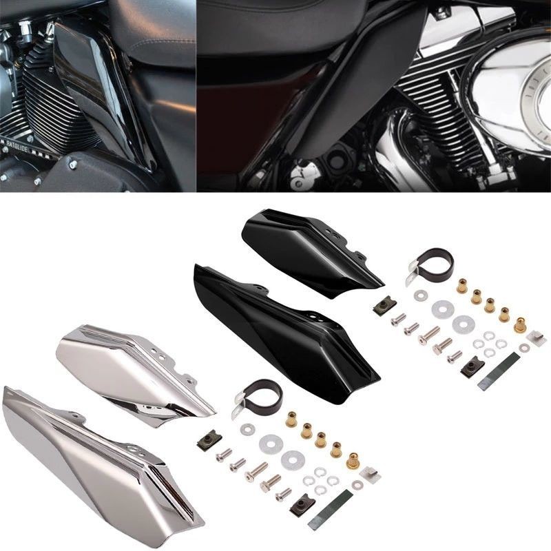 *優選精品適用于哈雷大滑翔改裝隔熱罩 摩托車隔熱板導流罩01-08配件整流罩