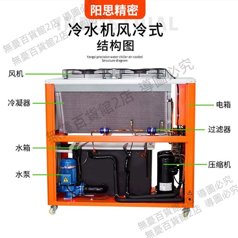 無憂百貨館2店工業冷水機循環風冷式小型水冷凍機制冷機模具冰水機注塑機冷卻機