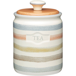 台灣現貨 英國《KitchenCraft》茶葉陶製密封罐(復古條紋) | 保鮮罐 咖啡罐 收納罐 零食罐 儲物罐