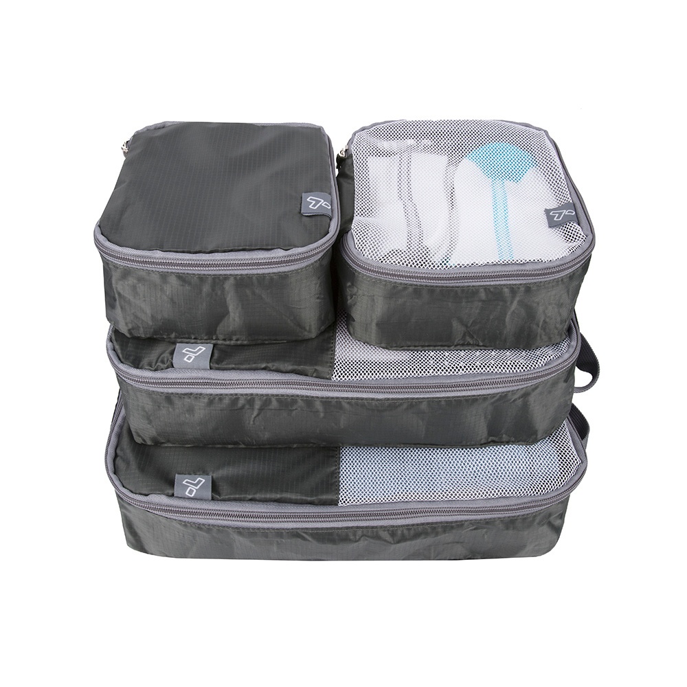 台灣現貨 美國《TRAVELON》盥洗收納袋4件(灰) | 收納袋 旅行袋 防塵袋