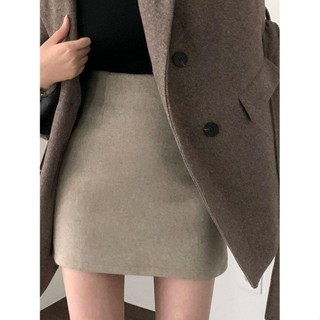 【Codibook】韓國 BEIDELLI 高腰後鬆緊純色H字短裙［預購］裙子 女裝