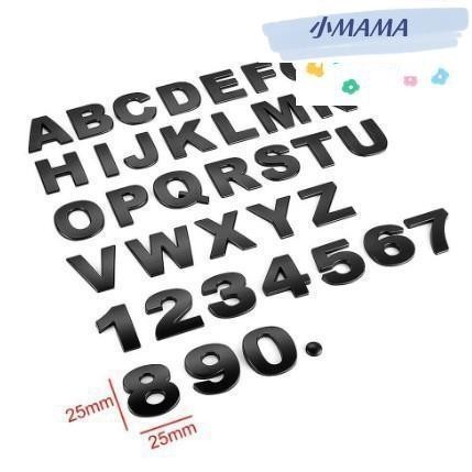M~A 汽車3D字母車貼 英文字母數字車標 DIY字母數位 金屬車身貼字標 尾標 黑色Alphabet