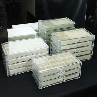 臺灣免運首飾耳環耳環戒指小收納家用手鐲珠寶多格項鍊米色整理JALE