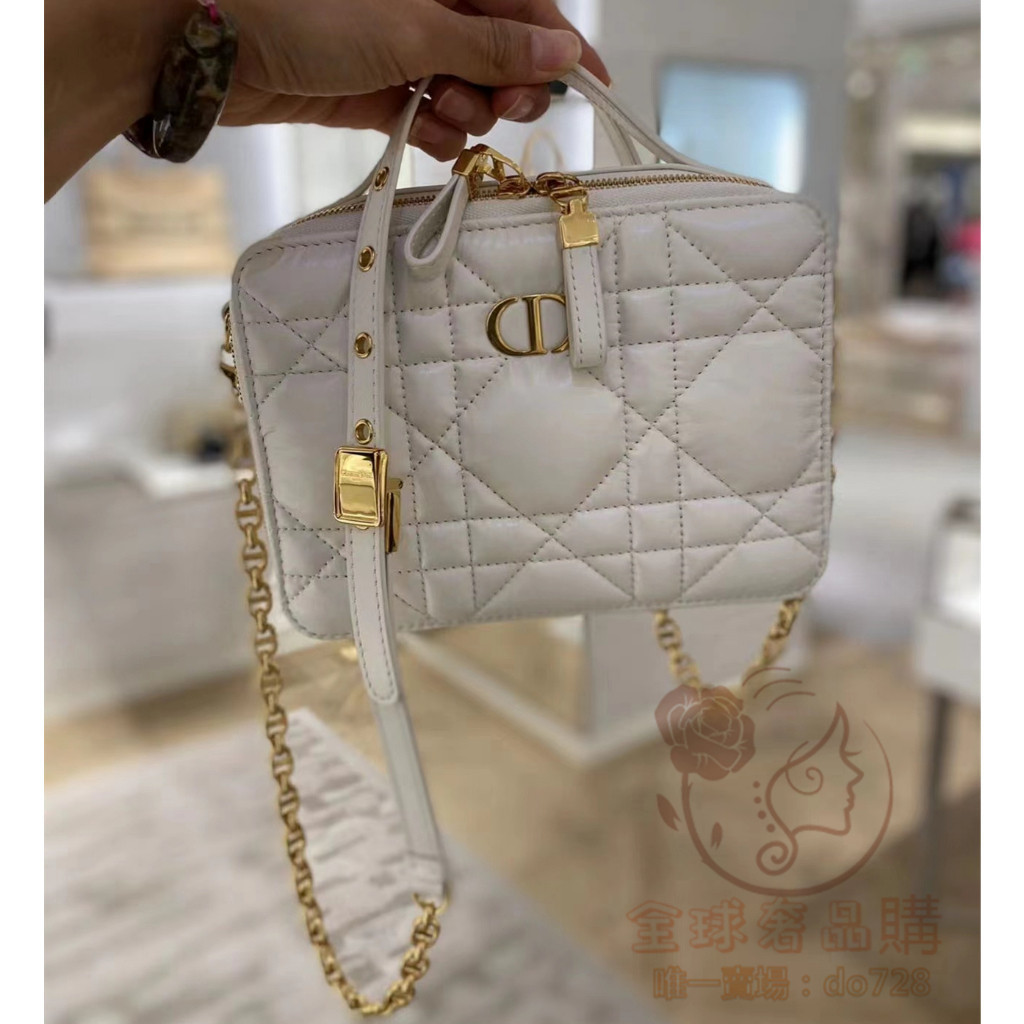 二手全新精品 DIOR 迪奧 DIOR CARO 方形手袋 相機包 鏈條包 肩背包 斜背包 女包 S5140