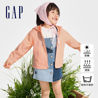 Gap 女幼童裝 Logo防曬連帽外套-橙色(890351)