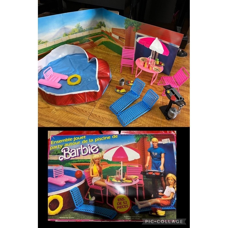 絕版Mattel 美泰兒1986年Barbie芭比泳池組，收藏品，含盒 芭本海默 奧本海默