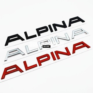 適用於Alpina 3D 金屬貼紙汽車造型標誌汽車配件後保險槓後備箱英文字母標誌貼花