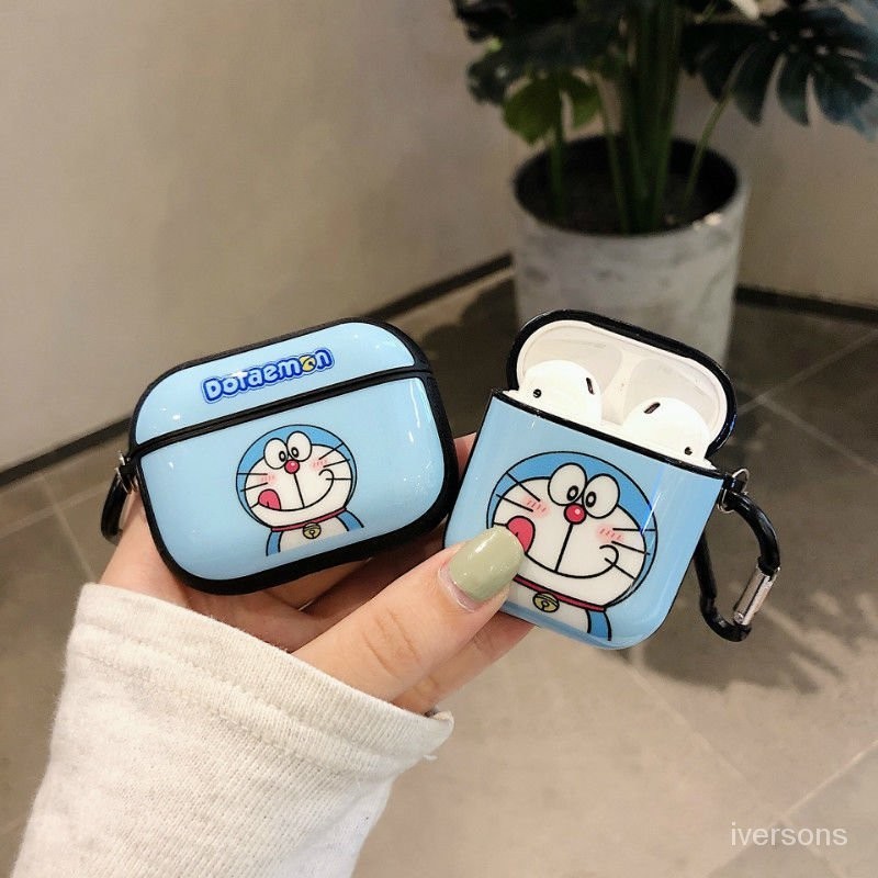 可愛哆啦a夢airpods1/2代 airpods3 保護套保護殼 airpods pro/Pro2 蘋果耳機保護套日係