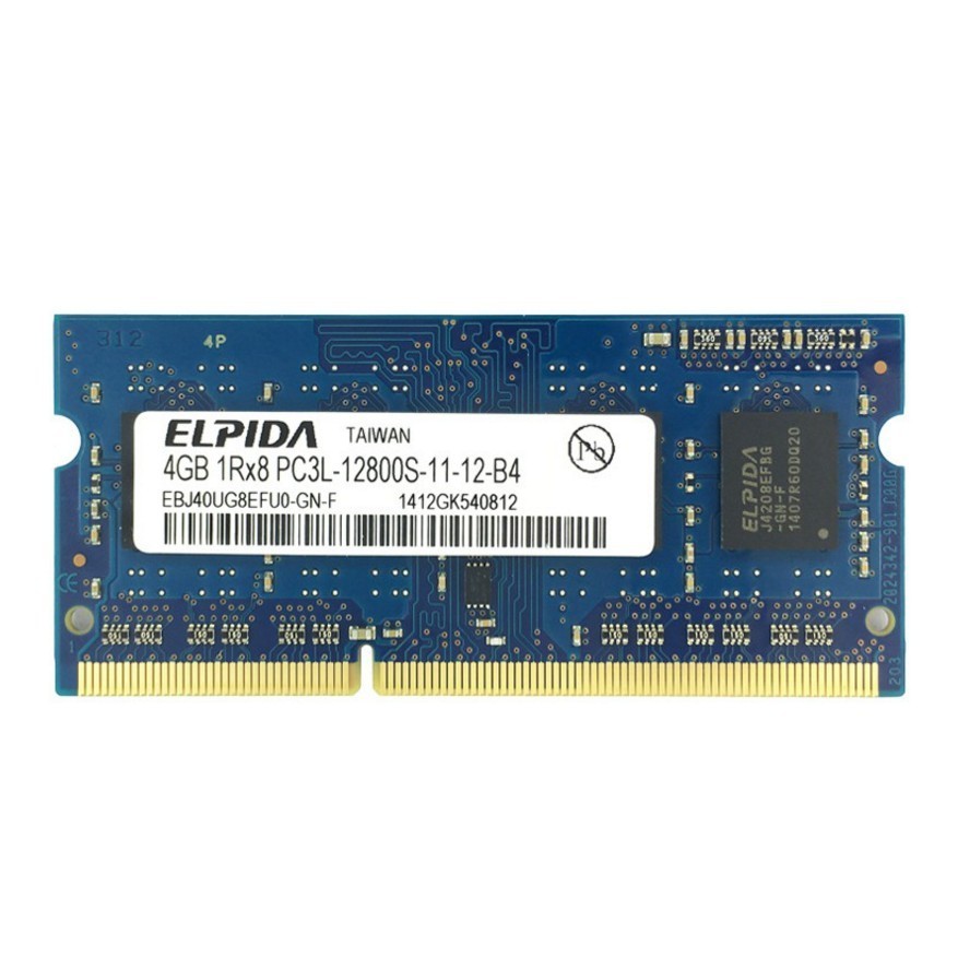 ♭Elpida 4GB DDR3 1600MHZ 1RX8 PC3L-12800S 1.35V 適用於筆記